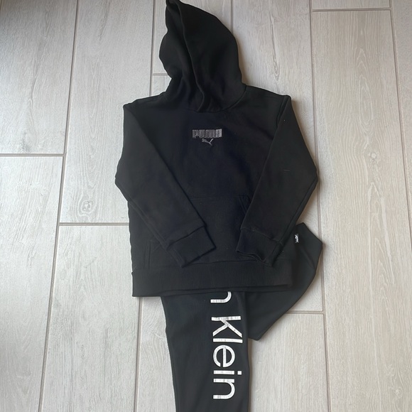 Calvin Klein Pajama Pants & Puma Hoodie, Black Boys size 7/8 - Picture 2 of 6